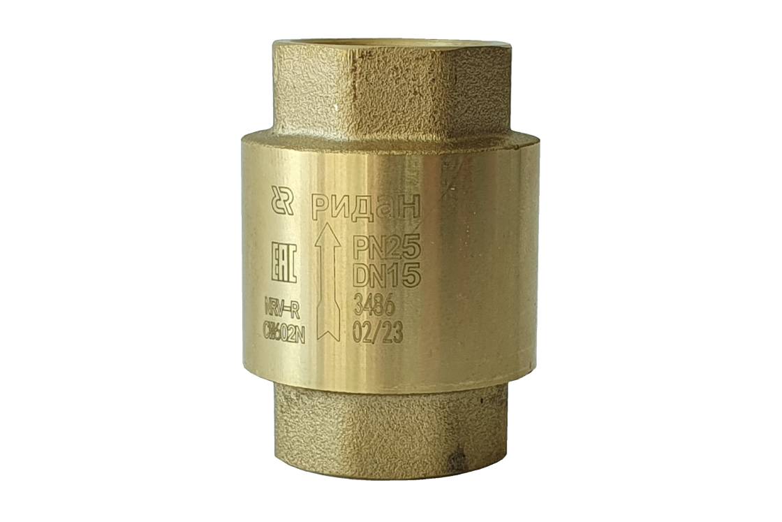 Ридан NRV-R 065B8326R — Клапан обратный резьбовой PN25, DN25, Т -10 °C...+110 °C, материал корпуса — латунь CW602N