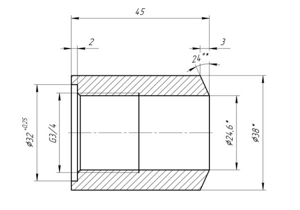 Ридан 084H6012R — Штуцер с прокладкой для ELS 1.1 (резьба G3/4'' — сварка)