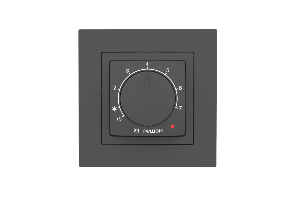 21RT0102R — Ридан Twist (Твист) терморегулятор черный IP 21, размеры 84 x 84 x 53 мм, диапазон регулирования температуры 5...42 °С